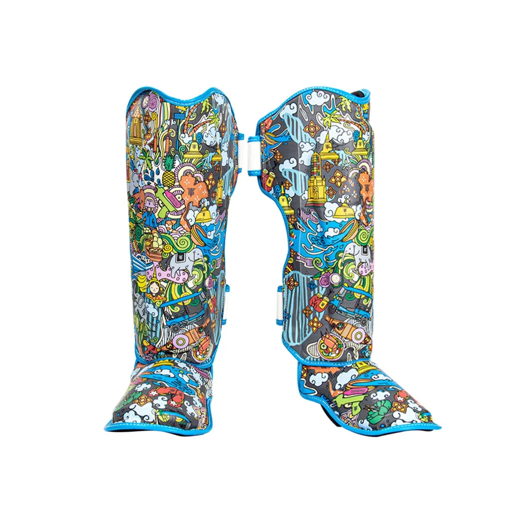 Top King TKSGCT-TH Thai Culture Muay Thai Shin Guards