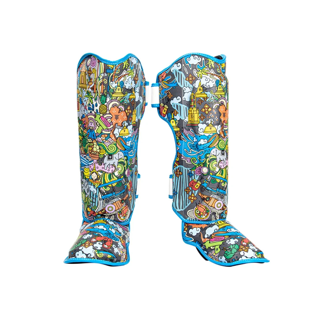 Top King TKSGCT-TH Thai Culture Muay Thai Shin Guards